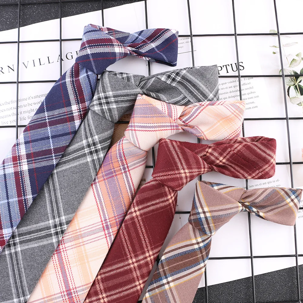 

British Style Plaid Ties for Man Striped Vintage Checked Men's Classical Tie Woman Casual Necktie Clothes Matching Accessories