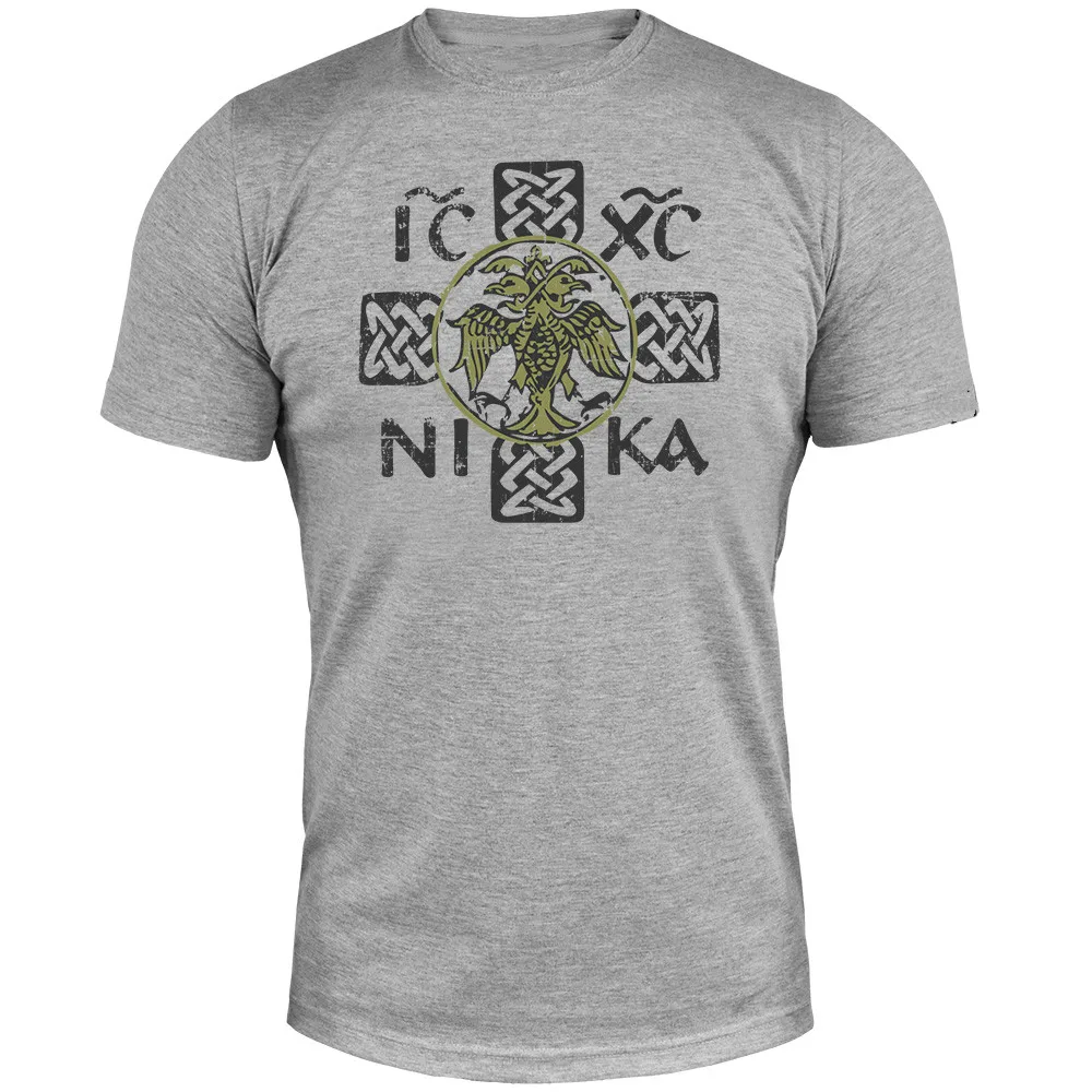 Serbia Nemanjić Dynasty Eagle Emblem ICXC NIKA Cross Printed T-Shirt. Summer Cotton Short Sleeve O-Neck Mens T Shirt New S-3XL