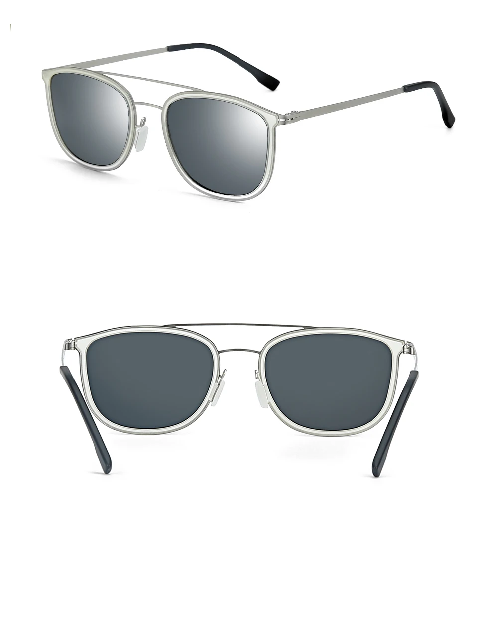 Zenottic retro runde polarisierte sonnenbrille-unisex doppelbrücke schatten sonnenbrille bt6301 – Detail 12
