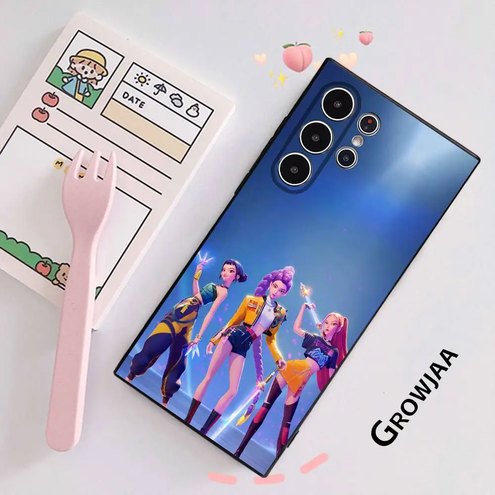 Anime kpop d-demon caçadores caso de telefone para samsung galaxy s25 s24 s23 s22 s21 s20 ultra plus fosco capa macia funda