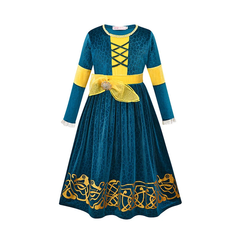 

2023 Girls Cosplay Clothes Autumn Winter Long Sleeve Melinda Princess Dresses New Hollween Chirstmas Children Custumes 1-10Y