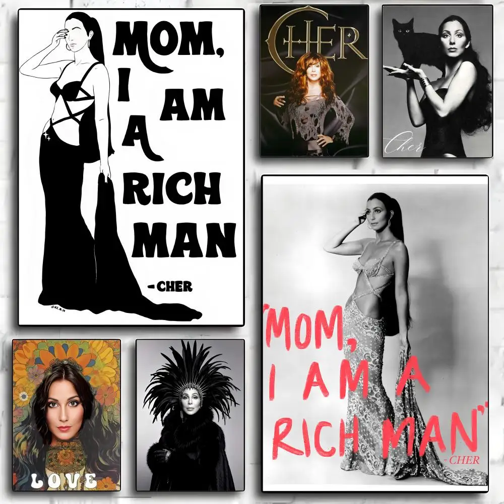 Singer C-Cher Poster Modern PP Paper Wall Art Sticker Minima