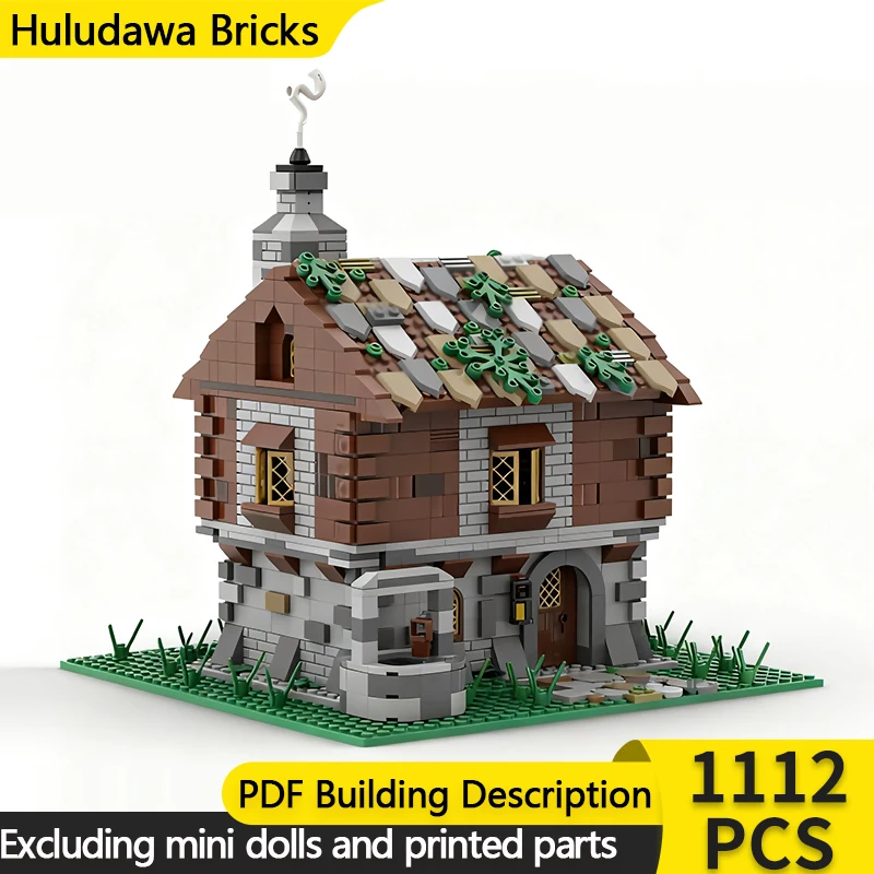 

Medieval Castle Model MOC Building Bricks Rustic 2-Story House Modular Technology Children Holiday Gifts Assemble Toys Suit