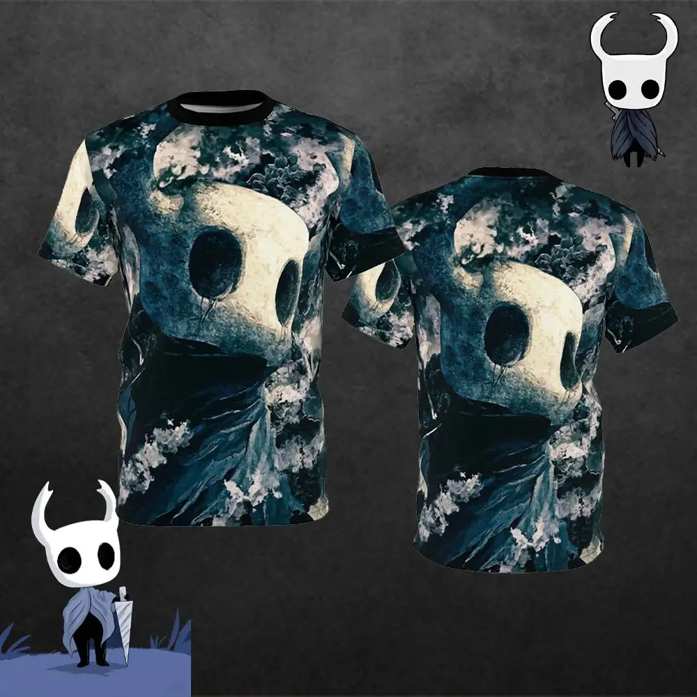 

Hollow Knight Fun Role-playing T-shirt Cute Cartoon Pattern Print Round Neck Short Sleeve Fashionable Casual Unisex T Shirts