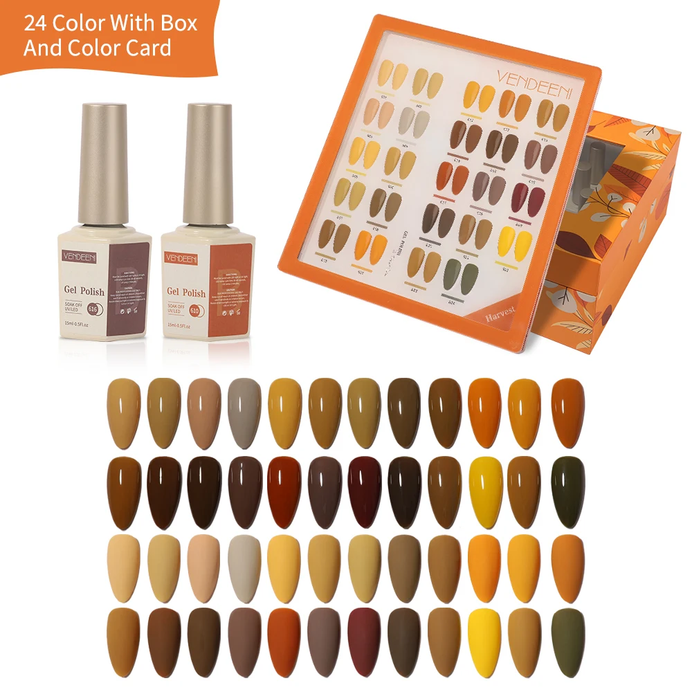 Vendeeni السنة الجديدة الأحمر 24 ألوان هلام طلاء الأظافر عدة المهنية الأشعة فوق البنفسجية جل مجموعة العضوية مسمار هلام البولندية بولي يوريثان هيما الحرة الأشعة فوق البنفسجية هلام البولندية