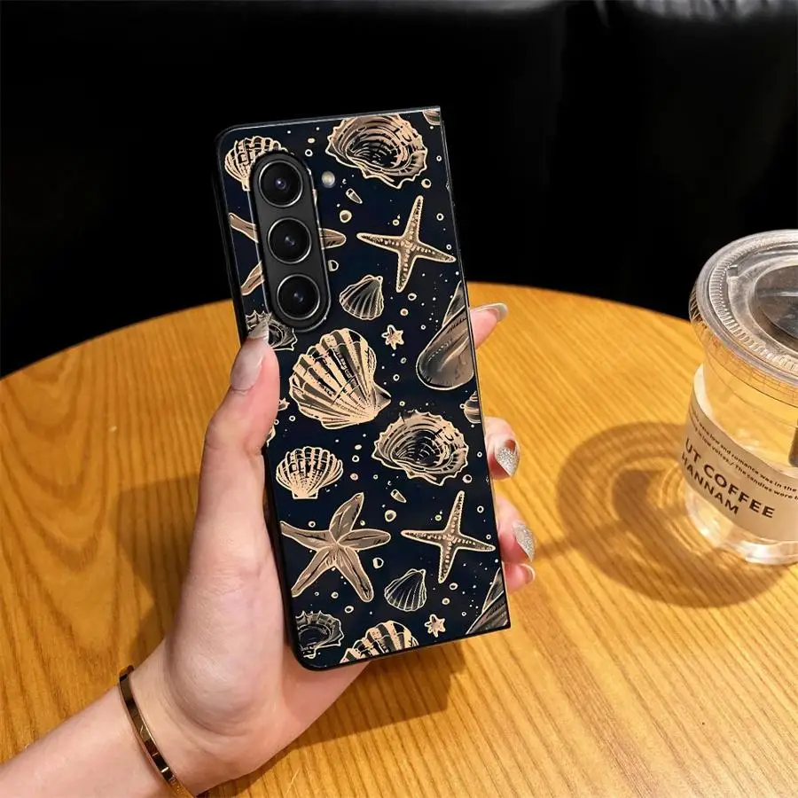 Cartoon Starfish Pattern Case for Samsung Galaxy Z Fold 8 Ultra ZFold7 ZFold4 ZFold5 Z Fold 7 6 5 4 3 ZFold3 ZFold6 Phone Shell