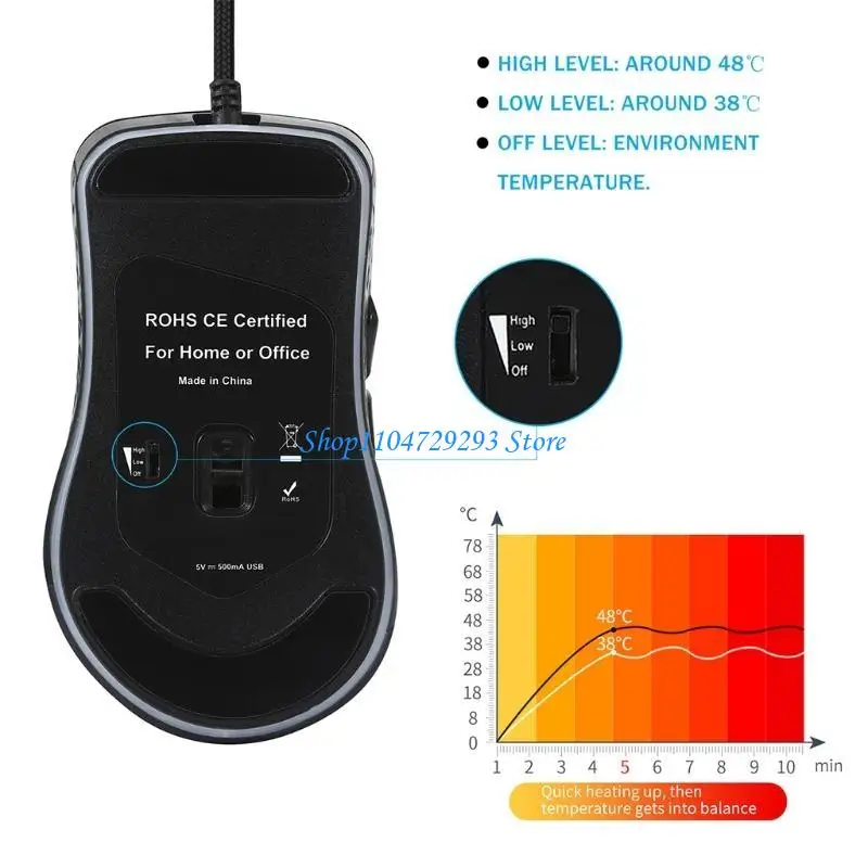 2400 DPI Heating Multi-Function Warm Hands Up Warm Office Notebook Computer Parts Game Photoelectric Mouse
