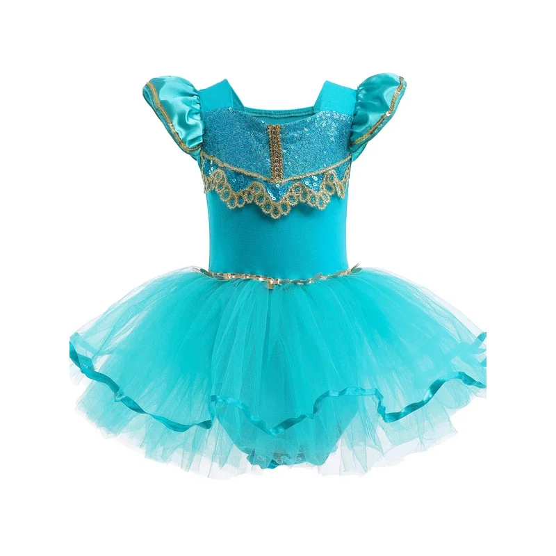 

Princess Jasmine Tutu Dress with Cape for Toddler Little Girls Ballerina Dance Costume Outfit Dancewear, Blue/Purple/Yellow