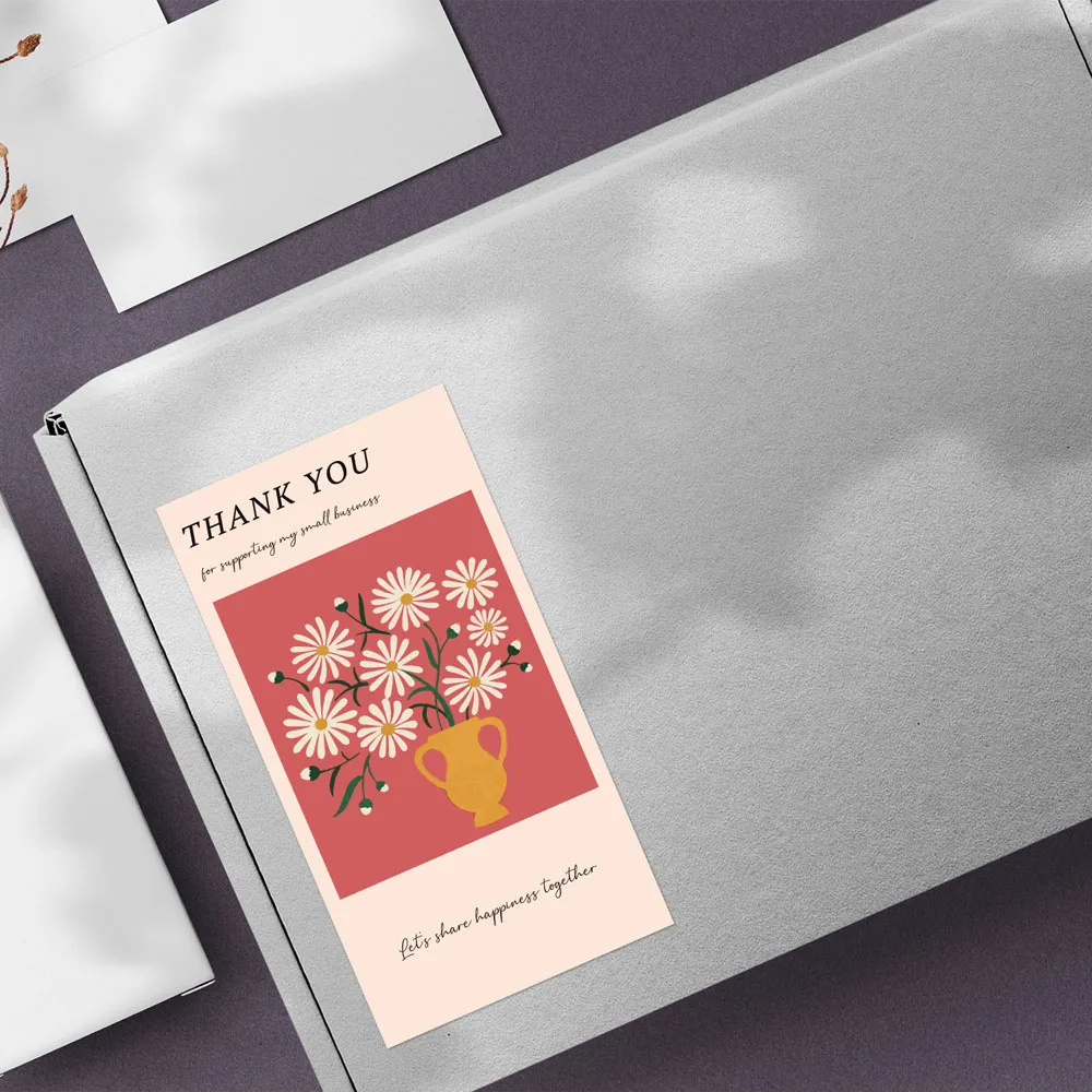 Новинка, стикеры в виде прямоугольных цветов с надписью Thank You, винтажная клейкая этикетка для упаковки подарочных коробок, декоративная гер...