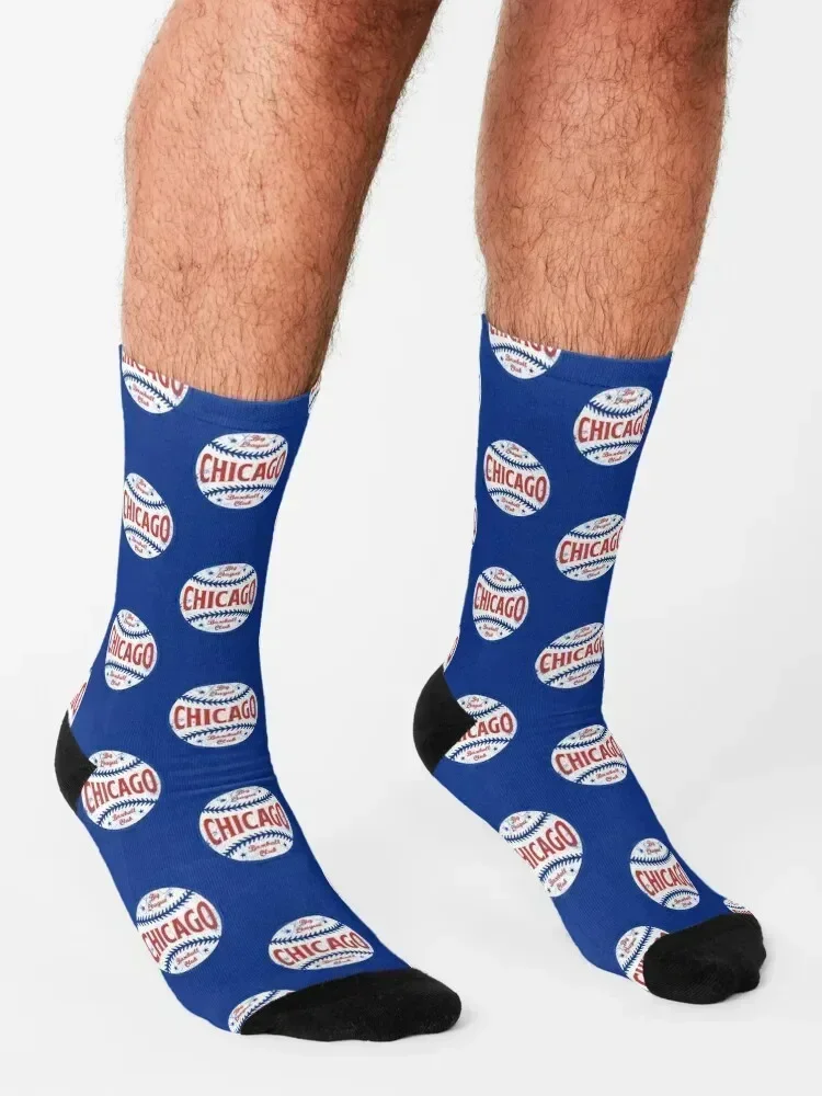 Chicago Retro Big League Baseball - Blue Socks heated floral tennis sheer Socks For Women Men's