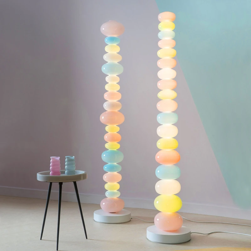 Candy String Rainbow Floor Light Macaron Cartoon Color Bedroom Desk Lamp Living Room Children's Pile Sugar Ambient Light