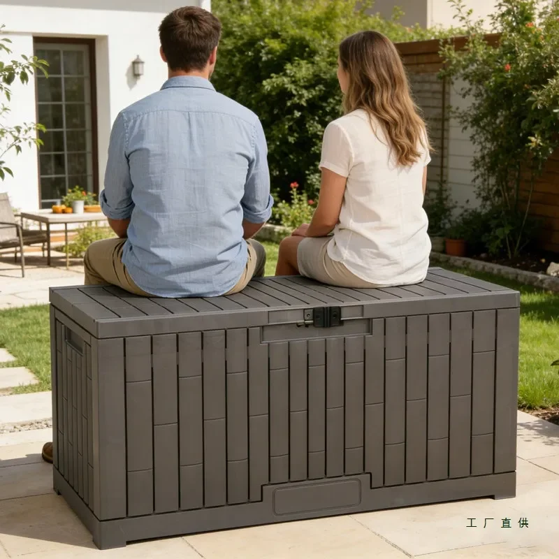 Outdoor Waterproof Storage Cabinet for Garden Balcony Large Capacity Locker for Gardening Tools Sundries Organizing Box