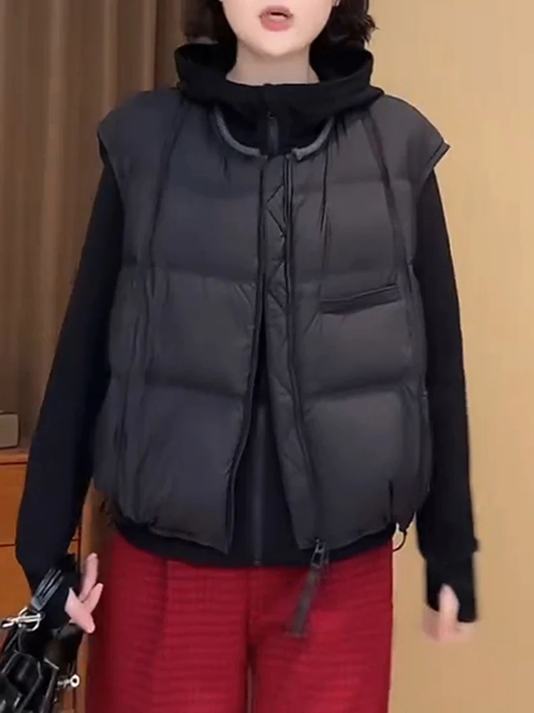 Chaleco de Algodón con Cierre y Corte Holgado con Efecto Adelgazante para Mujer, Prenda Exterior de Invierno a la Moda, Cómodo Chaleco de Algodón...