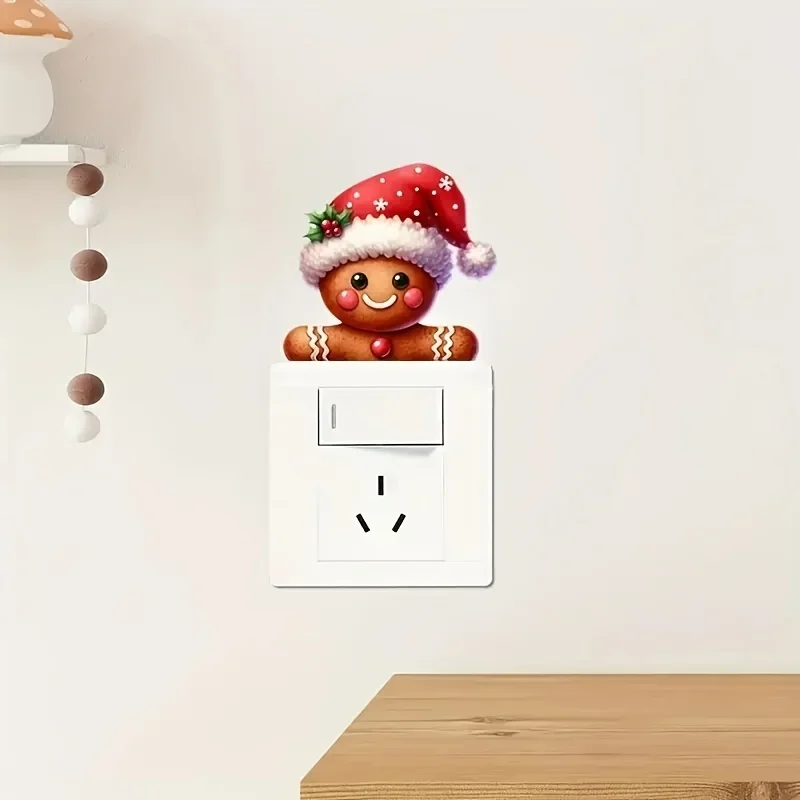 Cartoon Christmas Gingerbread for Man Self-Adhesive for Switch Sticker, Perfect for Christmas Home for Switch Decoration - 1pc