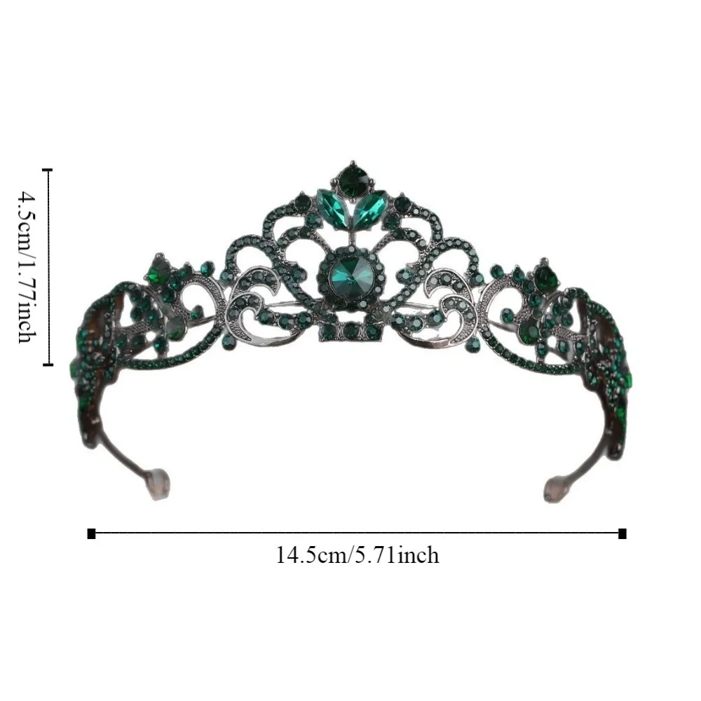 Rhinestone Halloween Black Crown Luxury Cake Decorations Baroque Pageant Crowns Sparkling Hair Jewelry Crystal Cake Topper