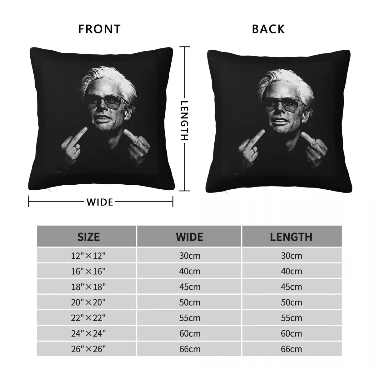 Baby Billy Middle Finger Square Pillowcase Polyester Linen Velvet Creative Zip Decor Bed Cushion Cover