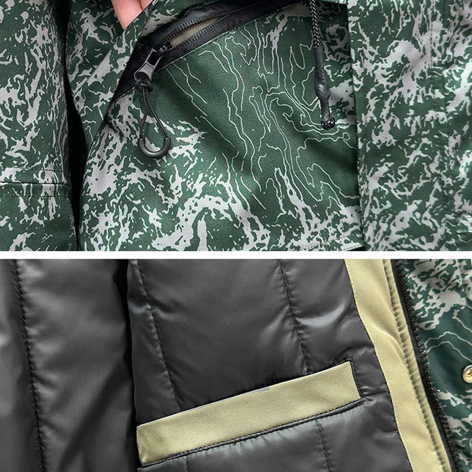 سترة شتوية سميكة للرجال 11XL مقاس كبير سترات مموهة موضة غير رسمية معطف شحن دافئ ملابس خارجية خارجية للرجال مقاس كبير