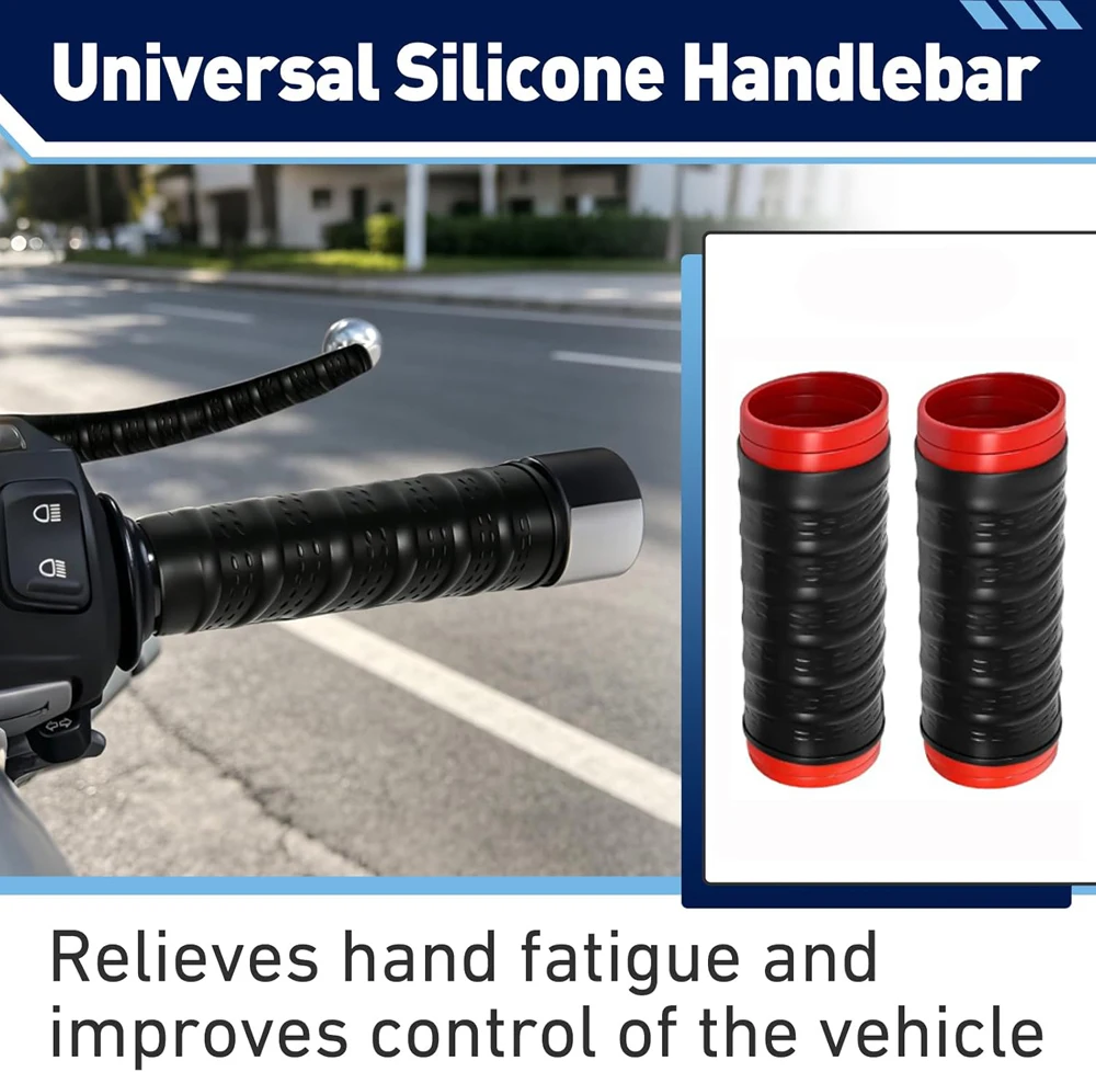 2pcs Silicone Motorcycle Handle Cover Non-Slip Universal Handlebar Grip Covers Sleeve Protector Motorcycle Accessories