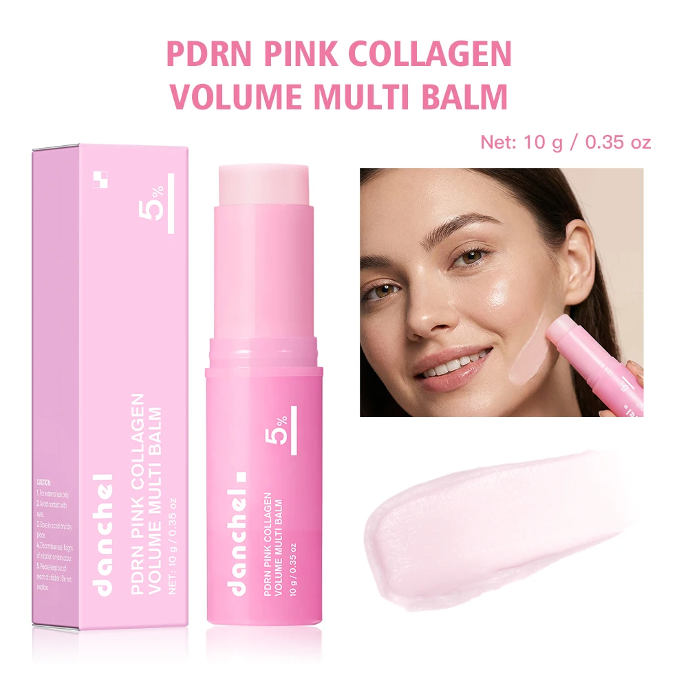 PDRN Pink Collagen Multi-Volumen-Balsam-Stift gegen Hautalterung, straffend, gegen Falten, für Augen, Hals, Stirn, Lächellinien