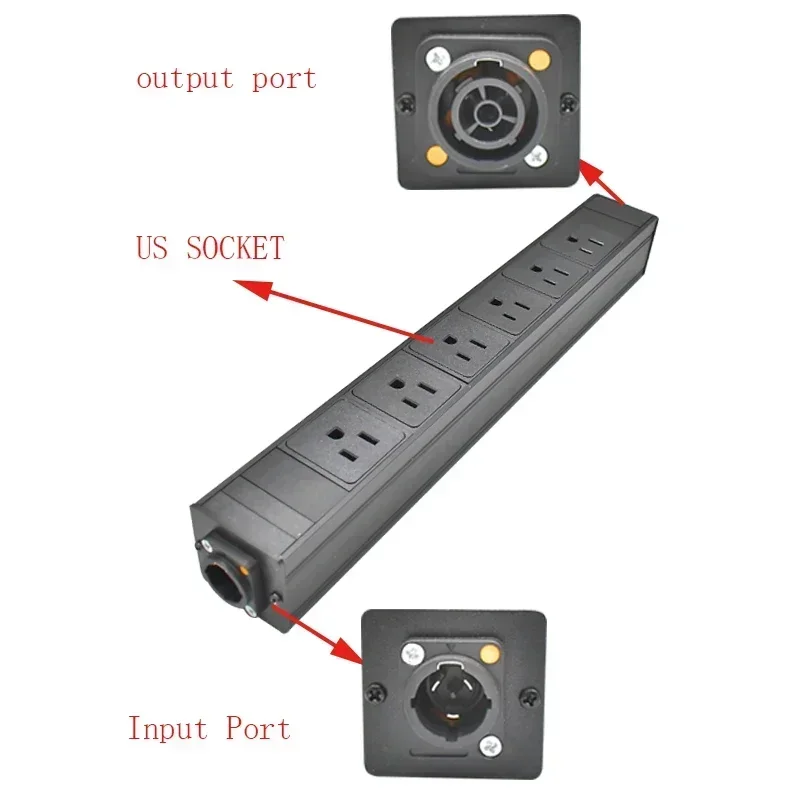 PDU power strip 3P aviation plug NAC3FX-W NAC3MPX aviation port 2-11 US socket Waterproof Powercon LED Large Screen Power Plug