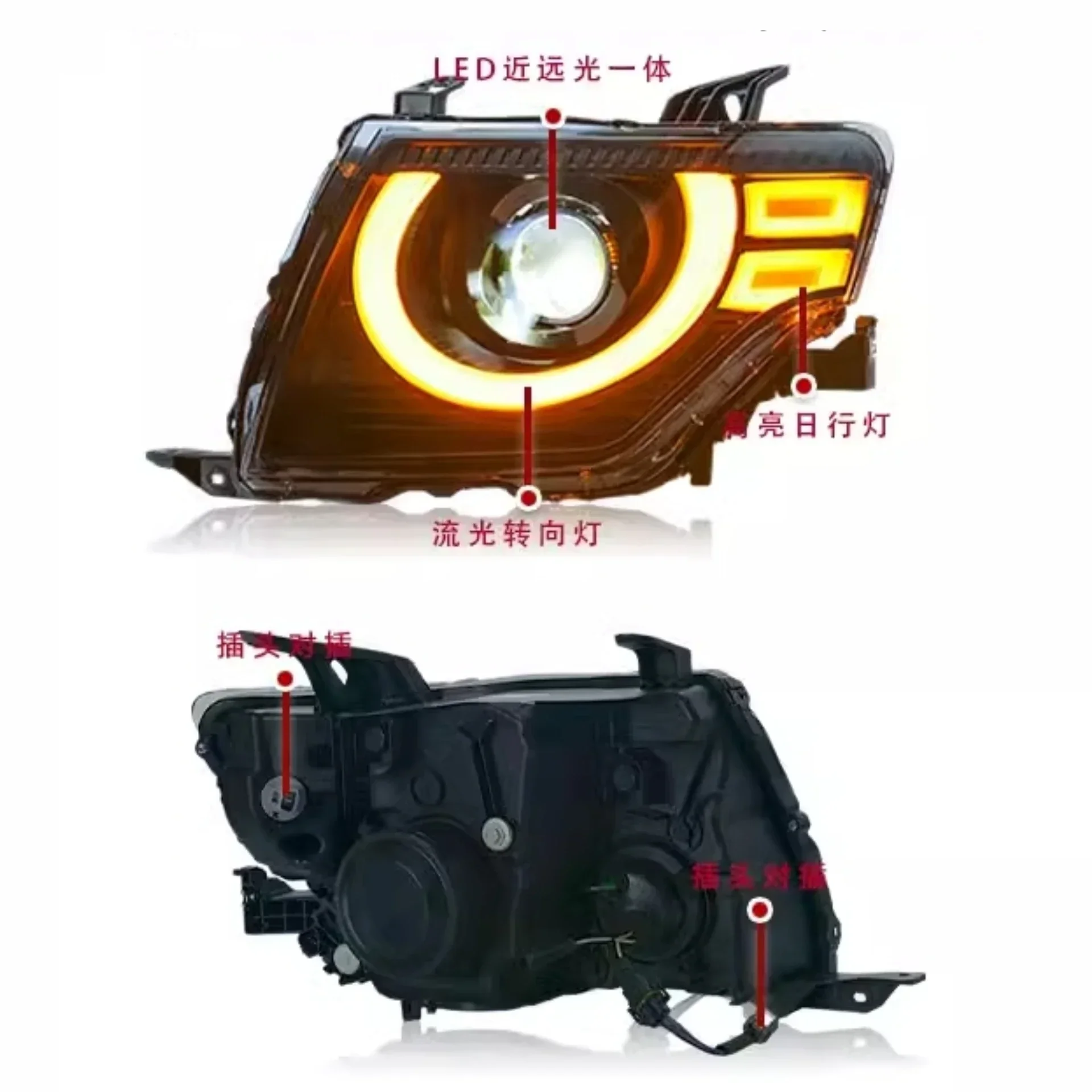 

Новый стиль светодиодных фар в сборе для Mitsubishi Pajero V93 V97 05-20, модифицированные дневные ходовые огни, указатель поворота, автомобильные аксессуары