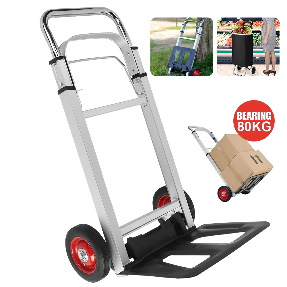 [UK Stock] Wheel Trolley folding luggage trolley Folding Hand Truck Barrow Cart Travel Luggage Shopping Cart Portable Home Cart