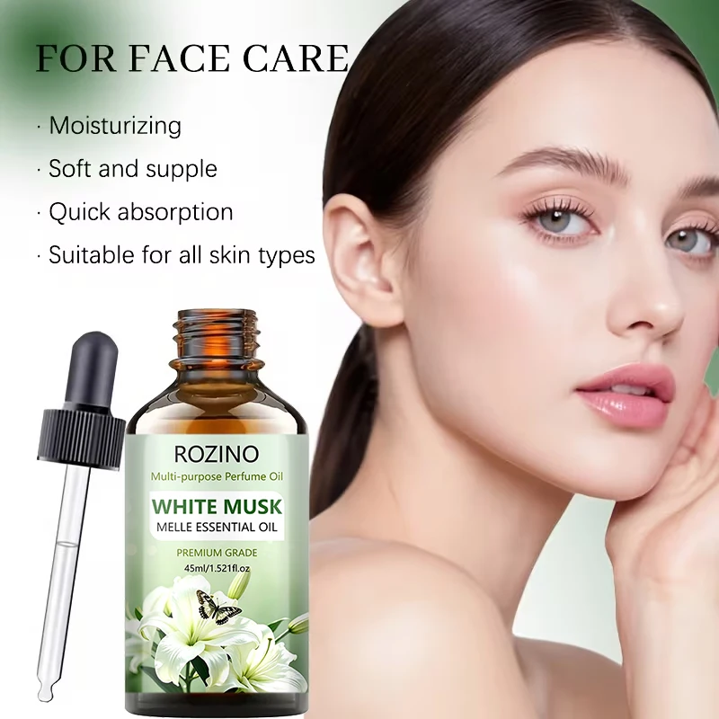 Premium White Musk Essential Oil, Multifunctional Perfume Oil, Advanced Moisturizing Oil, Suitable for Face, Nails, Hair, Eyelashes, Gua Sha, Body, and Massage. All Skin Types. Unisex. High-Quality Moisturizing Fragrance Essential Oil.