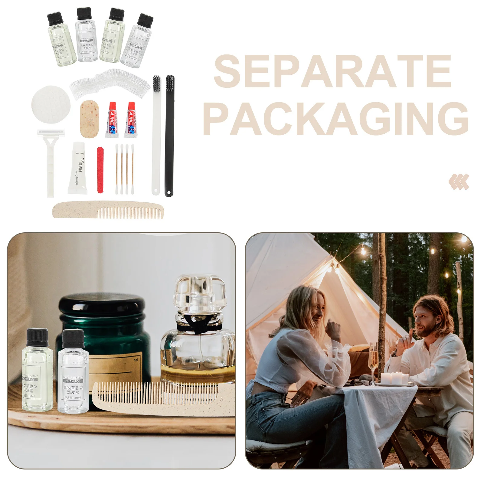 1 مجموعة أدوات العناية الشخصية القابل للتصرف السفر التخييم المنزلية ضيف المحمولة السفر مستلزمات التجميل #3