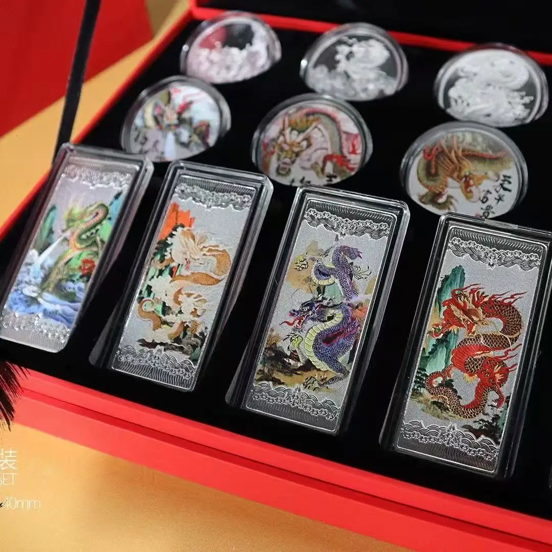 

Collection Chinese government-issued Dragon Color silver coin ,13 piece,best collection& adornment, Free shipping