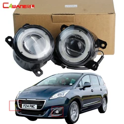 2 X przednie światła LED przeciwmgielne samochodowy dla Peugeot 5008 2009-2016 30W 8000lm Angel Eye reflektor do jazdy dziennej dzienna DRL H11 12V