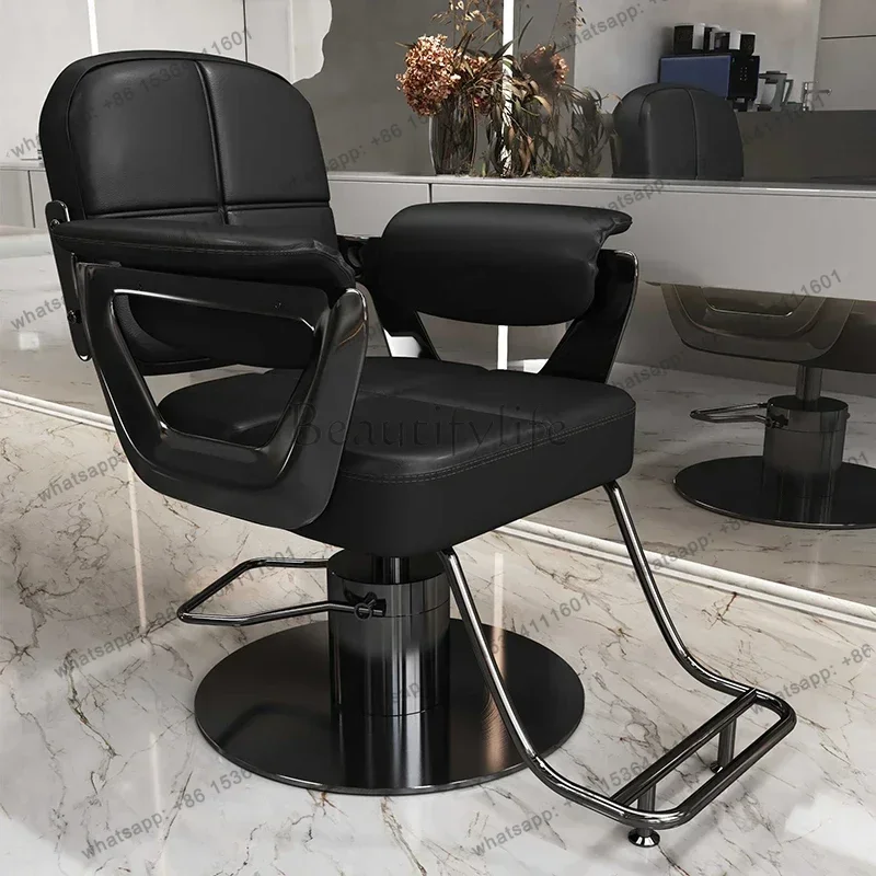 LSModern Simple Barber Chairs Nordic Luxury Ergonomic Hairdressing Barber Chairs Hair Dyeing Shave Salon Furniture Cadeira FYBC