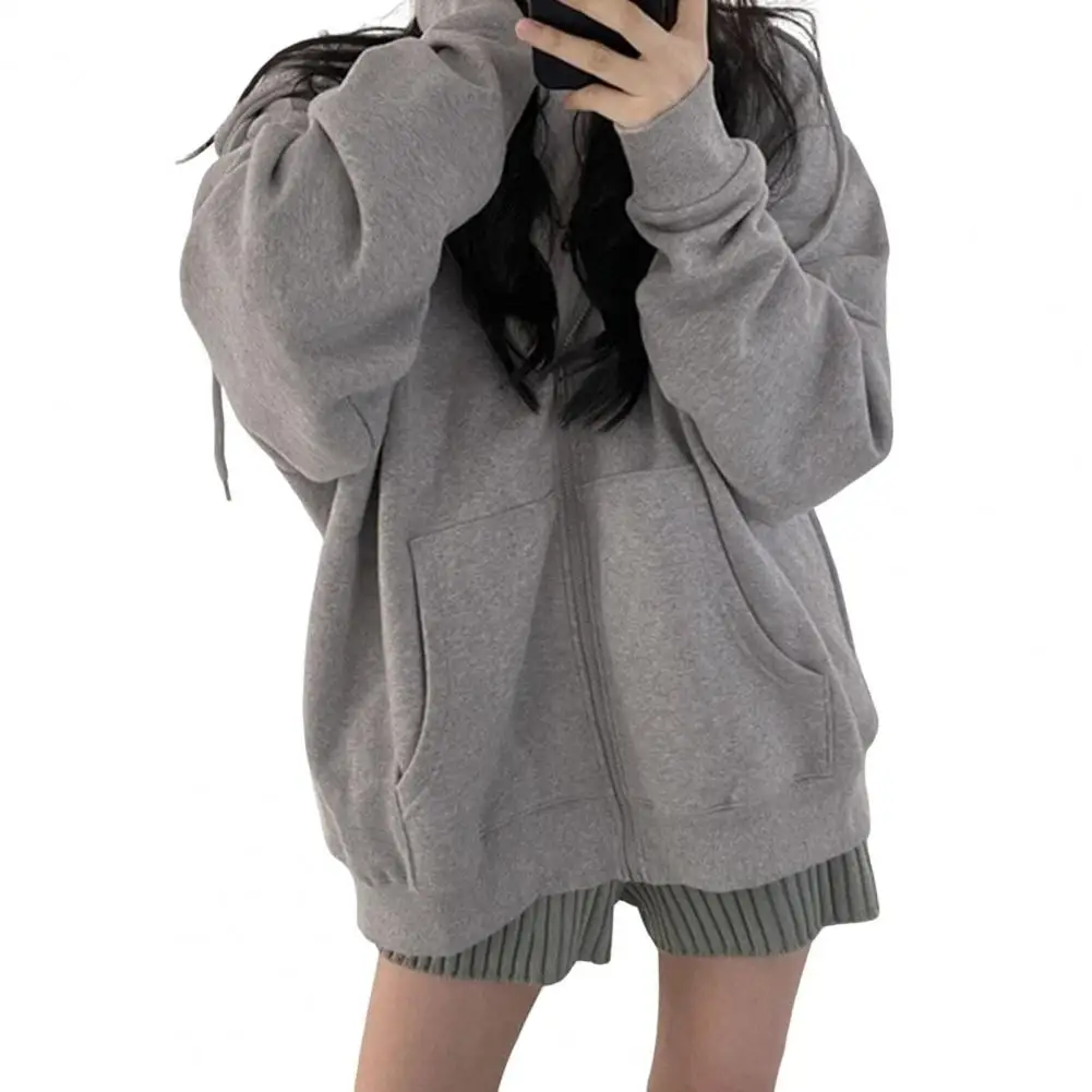 Personalized Hooded Sweatshirt Women’s Oversized Full Zip Hoodie Jacket with Pockets Long Sleeve Sweatshirt Drawstring Fall