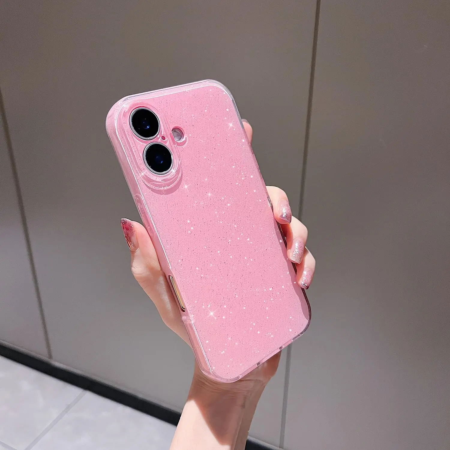 ピンクかわいいグリッターケース iphone 16 プロマックス 15 プラス 14