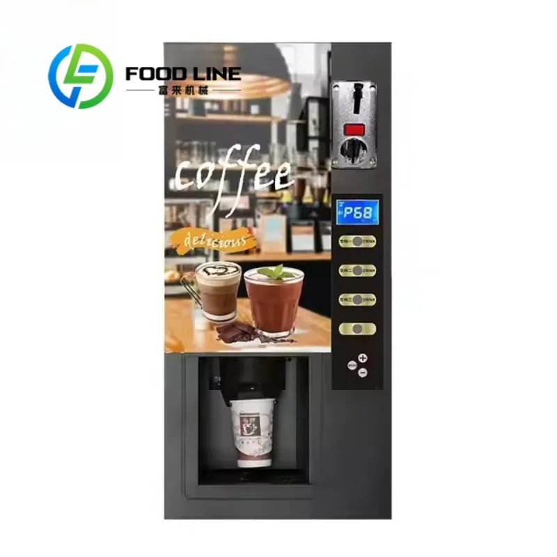 Coin Operate Hot Drinks Coffee Vending Machine Coco Milk Vending Machine Big Cups Vending Machine