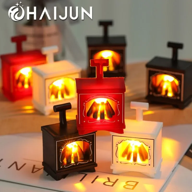 مدفأة صغيرة ضوء شمعة مدفأة صغيرة تقليد الحطب المحيطة ضوء ديكور المنزل عطلة عيد الميلاد الديكور الهدايا