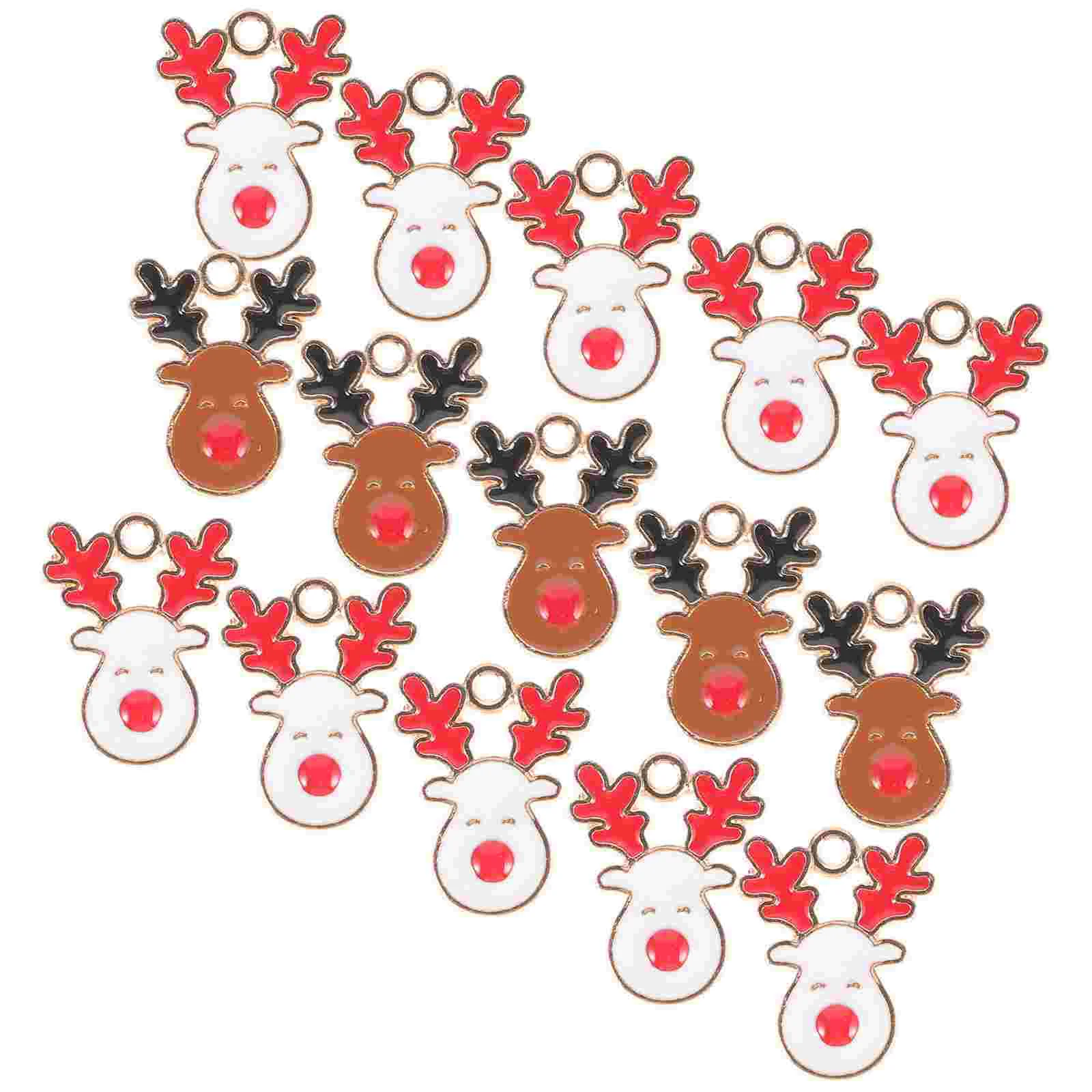 

20 PCS Necklace Accessories Christmas Charms Alloy Deer Phone Pendant Jewelry Making Pendants DIY Elk Keychain Decorations