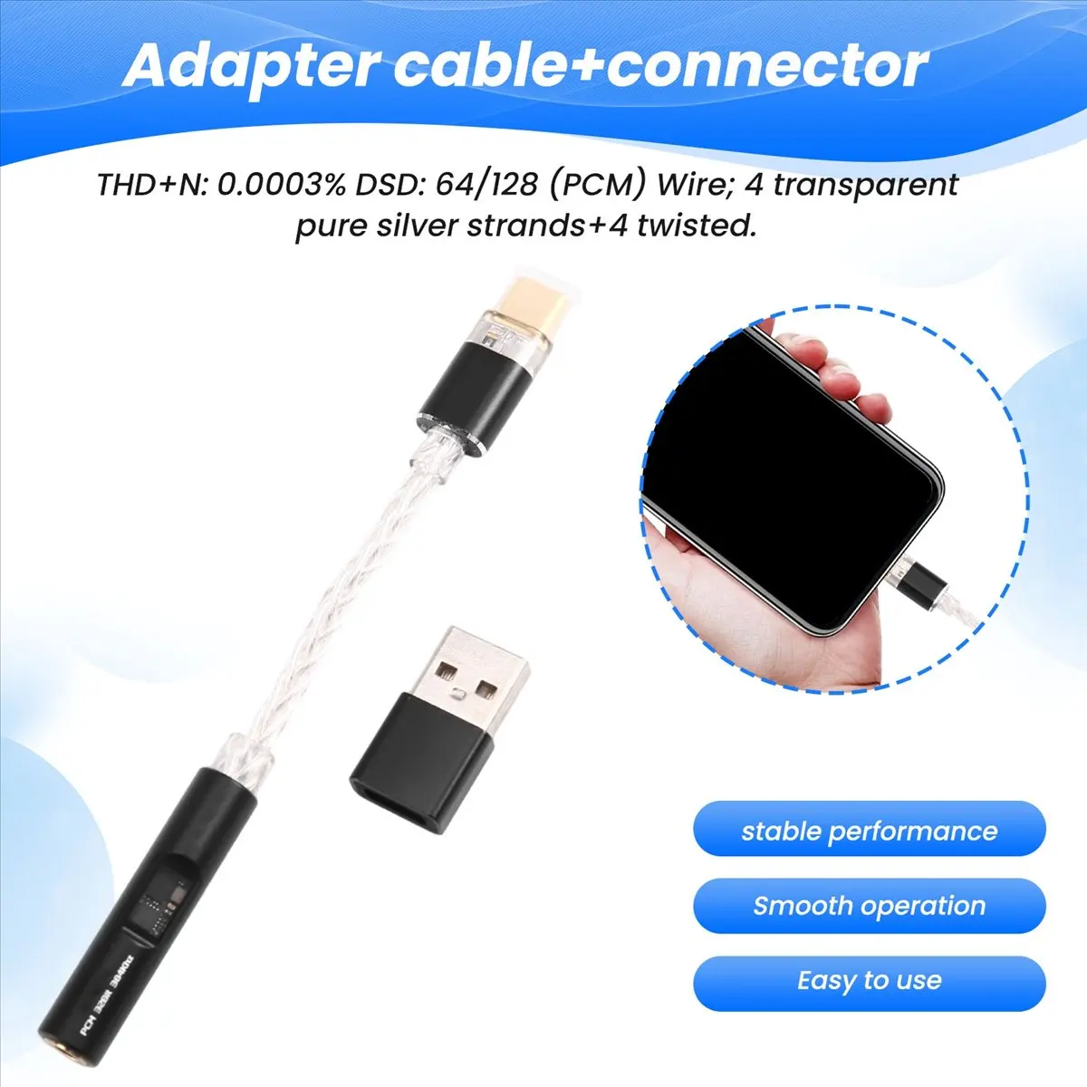HowAA87 Type C to 3.5mm USB-A to 3.5 Jack Adapter HiFi USB C Audio AUX Converter Decoder CX31993 Adapter Cable Hi-Res Decoding