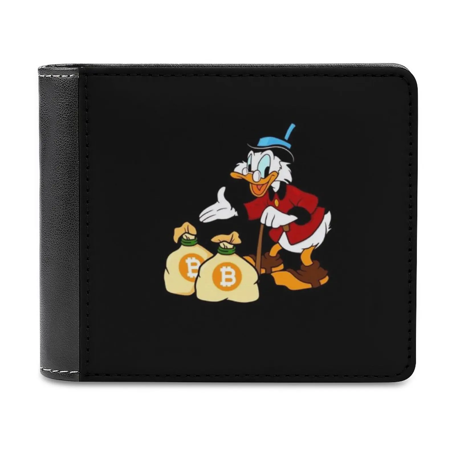 Bitcoin Hodl Scrooge Mcduck Men'S Wallet Leisure Travel Lightweight Portable Wallets Short Style Male Purse Bitcoin Crypto