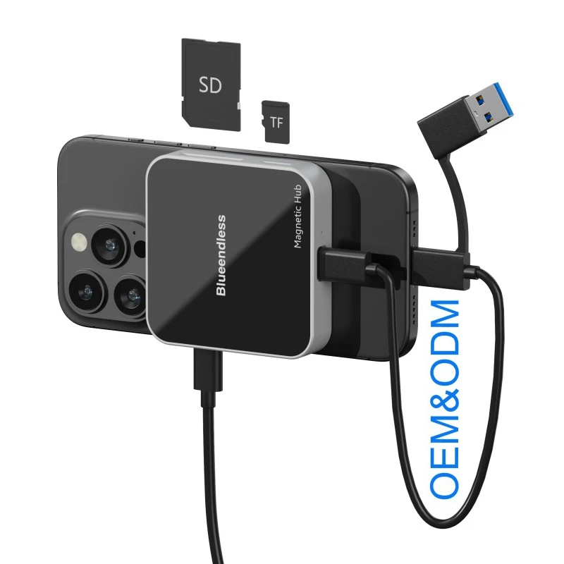 

Magnetic Aluminum 8 In 1 USB C Type C Multifunctional to HD HDTV USB 3.2 PD 100W Card Reader 3.5 MM 3.5MM Audio Jack Adapter Hub