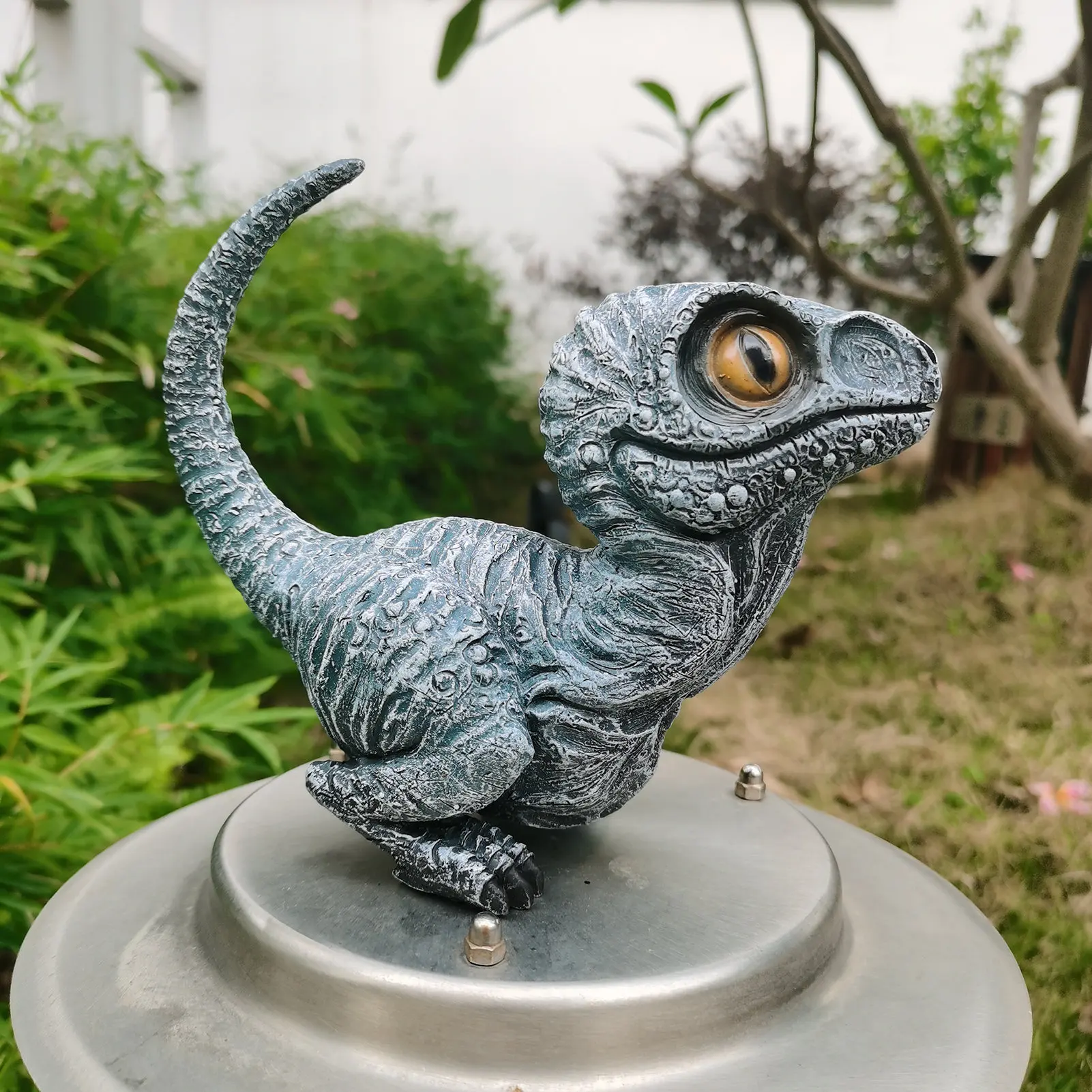 Żywica dinozaur figurka statua zabawny dinozaur statua kreskówka rzeźba na ogrodowa ozdoba Home Decor
