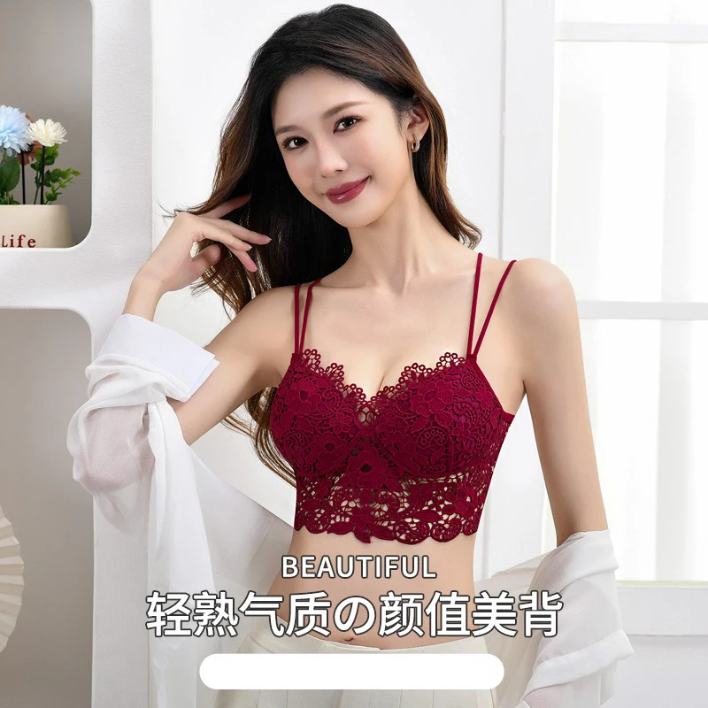 

Sexy Lace Bra Women Crop Top Seamless Push Up Bra Breathable Unwired Lingeries Underwear Women Hollow Out Bralette