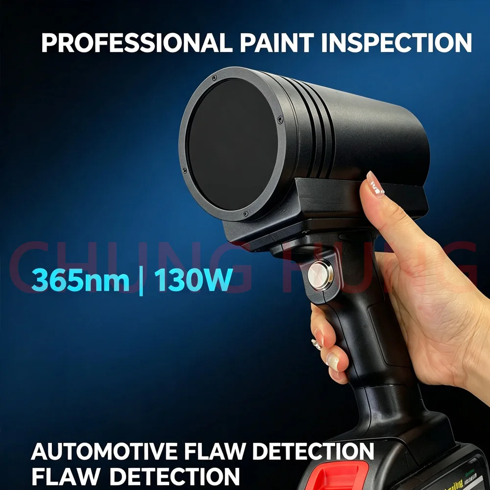 130W High‑Intensity 365nm UV Flashlight, Professional‑Grade Ultraviolet Detector for Automobile Paint Flaw Inspection
