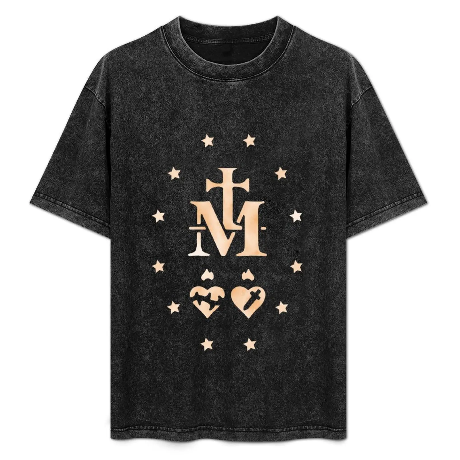 

Miraculous Medal, Medal of Our Lady of Grace (pastel) T-Shirt oversized man t shirt Funny t-shirts Short sleeve tee men