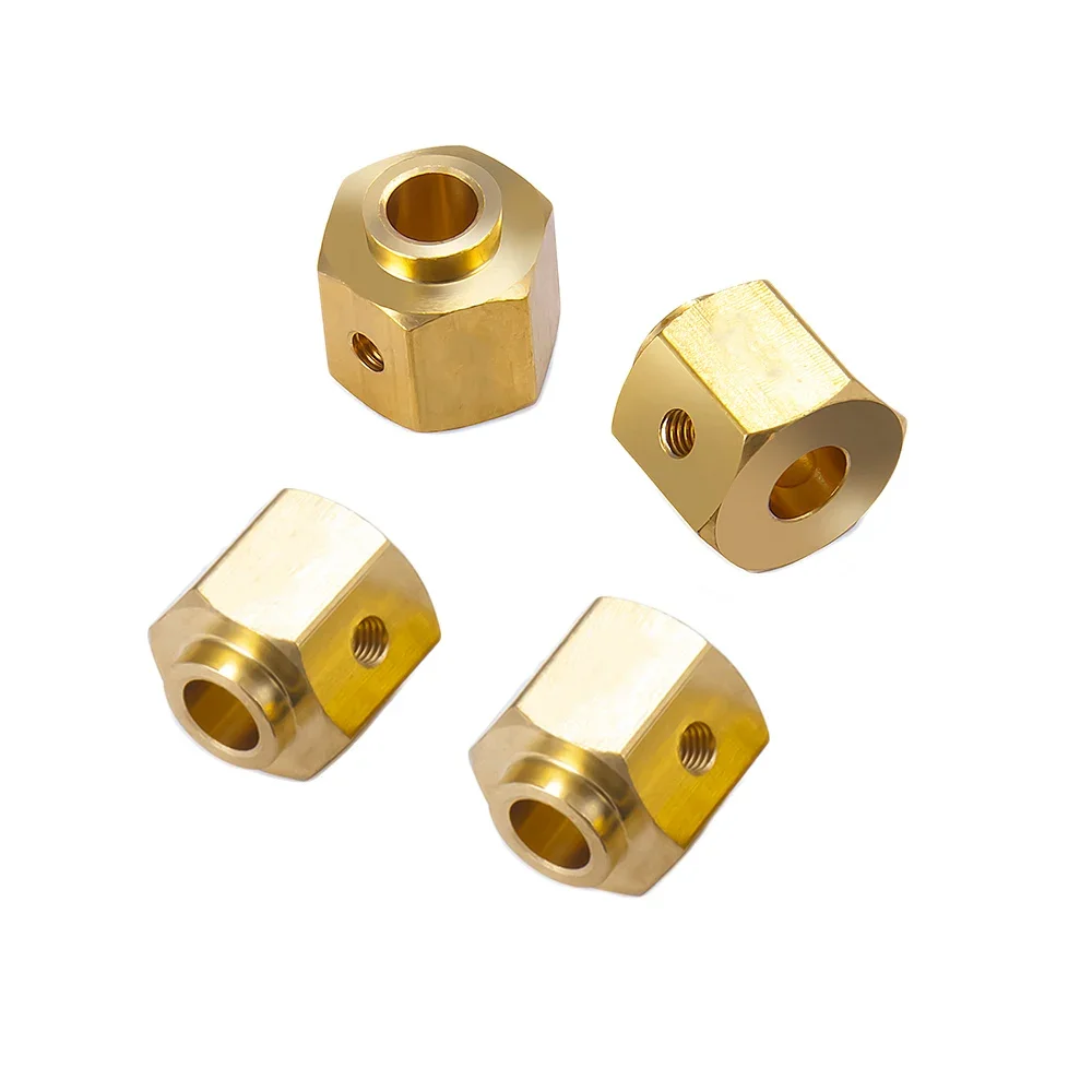 RCGOFOLLOW 5/6/8/9/10/12mm Brass Wheel Hub Hex Extended Adapter Widened Hexagonal Adapter for 1/10 RC Crawler Axial SCX10 TRX4