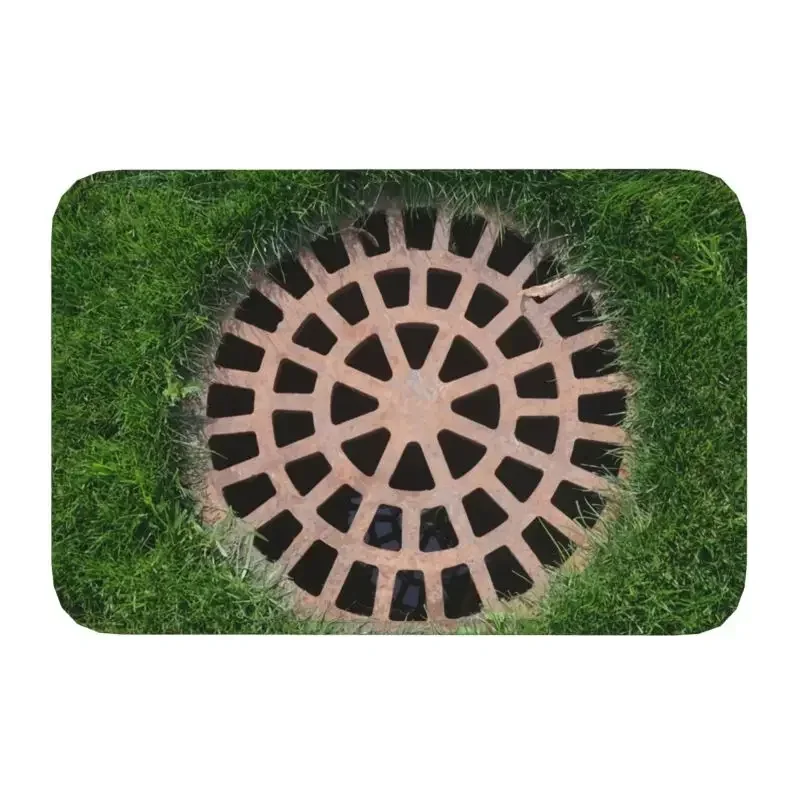 1PCFunny 3D Traps Door Floor Kitchen Bathroom Mat Anti-Slip Indoor Manhole Cover Doormat Carpet Garden Living Room Entrance Rug