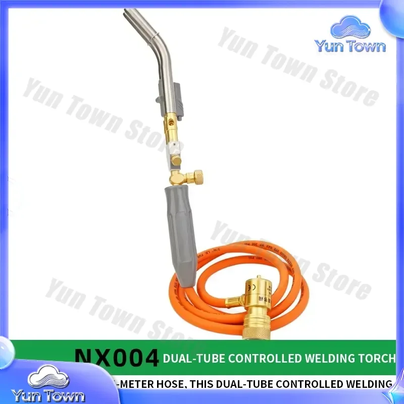 Portable Dual-Tube Oxy-Acetylene Torch for HVAC Welding Brazing Plumbing Gas Torch for CGA600 Regulator Compatible Torch Set