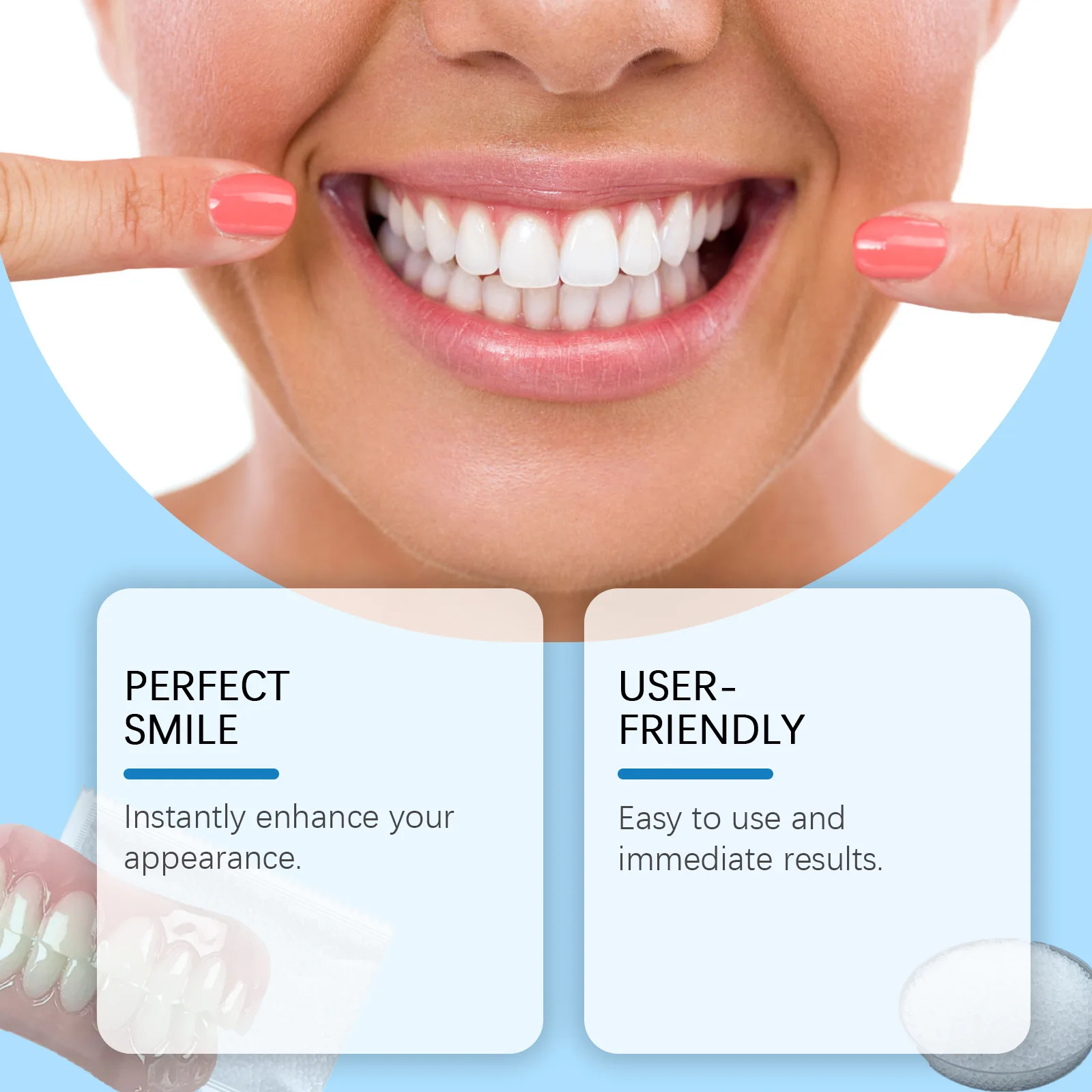 False Teeth Beauty Kits Perfect Laugh Veneers Fake Tooth Seamless Denture Oral Hygiene Care Whitening Teeth Simulation Braces