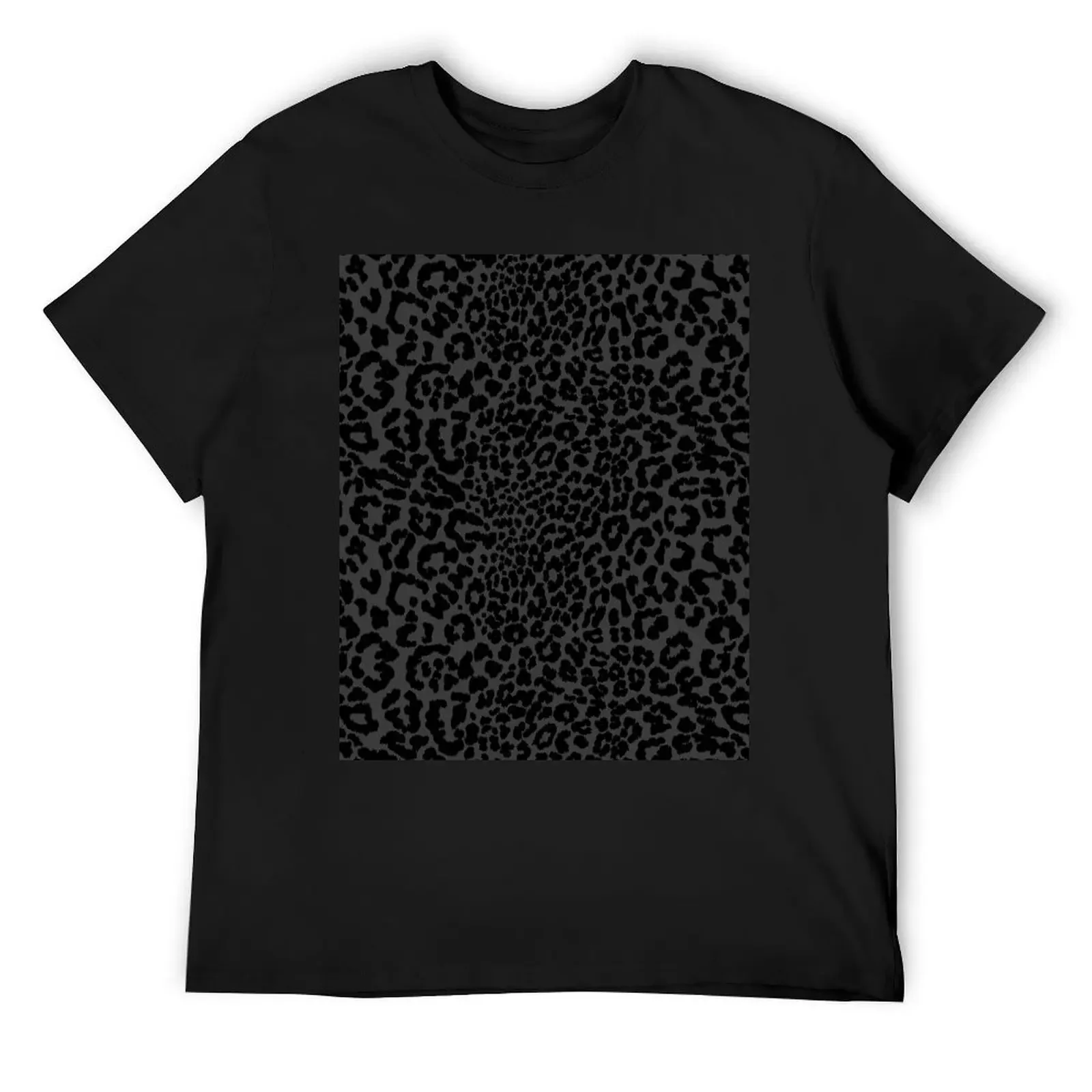 Black Cheetah Print T-Shirt cute tops sports fans tops men clothings