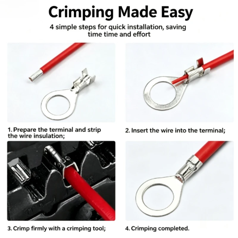 10/30/80/200P DJ431 A3.2 4.2 5.2 B4.2 6.2 8.2 Wire End Lug Terminal O Ring Bare Copper Press Circular Splice Crimp Cable Connect