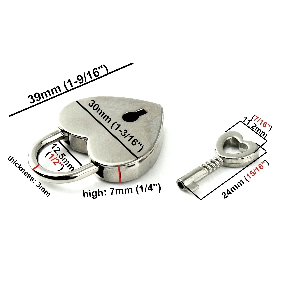 1 Buah Gembok Bentuk Hati Logam Antik Mini Kunci Tas Koper Kotak Bagasi Kunci dengan Kunci